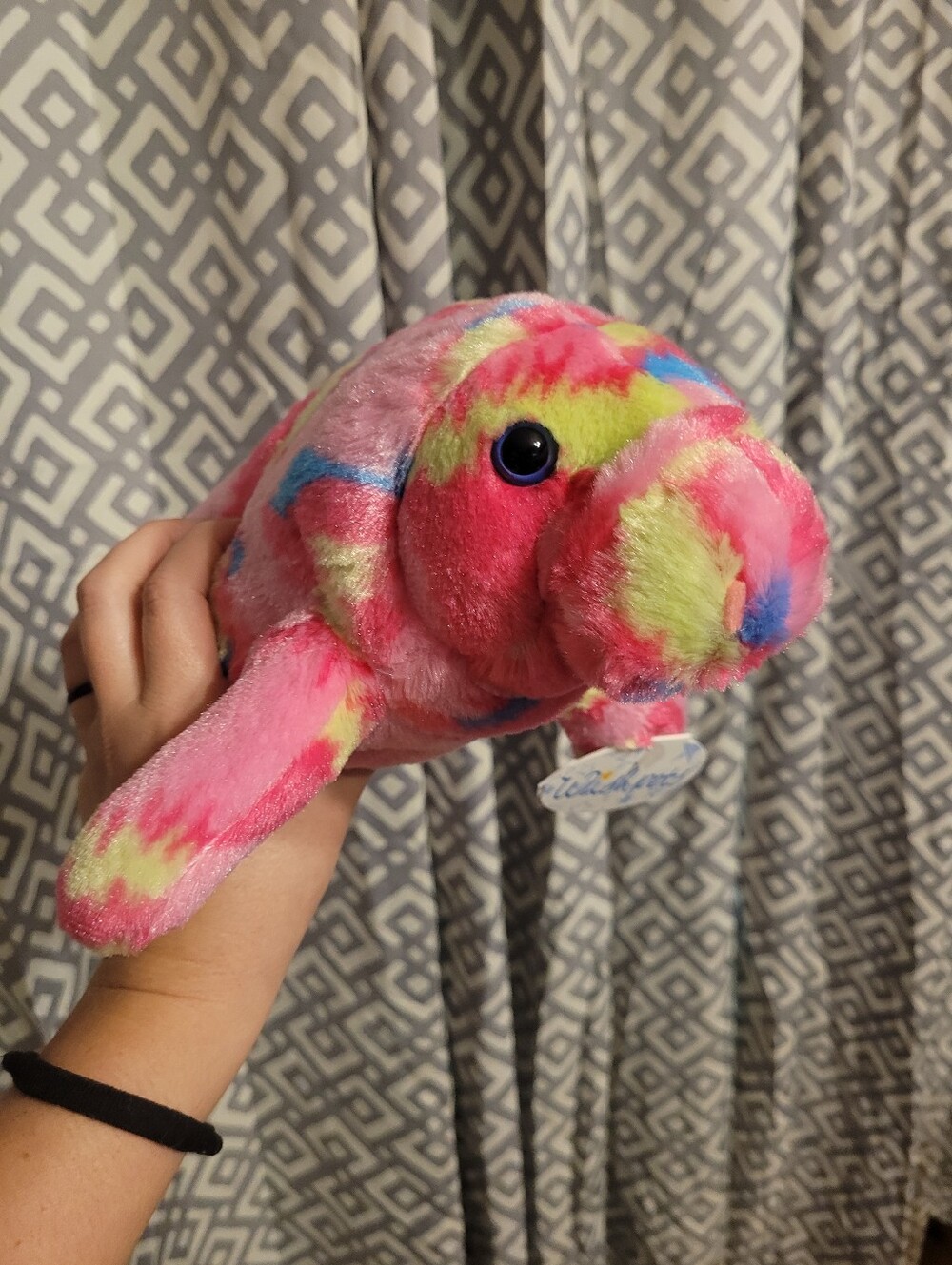 Wishpets Colorful Manatee Stuffed Toy - Pink Tie-Dye Plush New With Tags